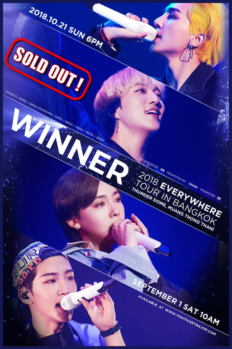 [SOLD OUT POSTER] WINNER 2018 EVERYWHERE TOUR IN BANGKOK